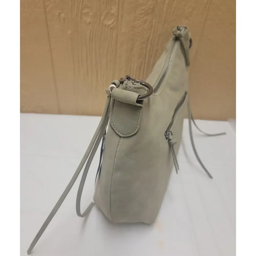 Zip Closure Pleated Hobo Handbag Universal Thread Green Shoulder Strap